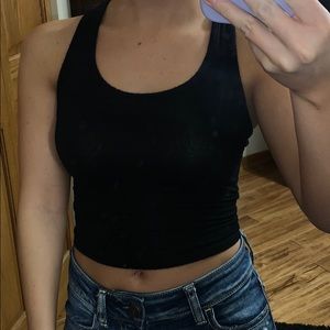 Black crop tank